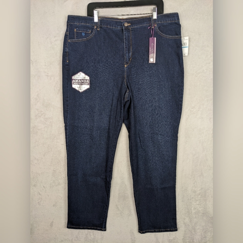 NWT Gloria Vanderbilt Amanda Jeans Women 20W Denim Tapered Leg Sculpt Stretch